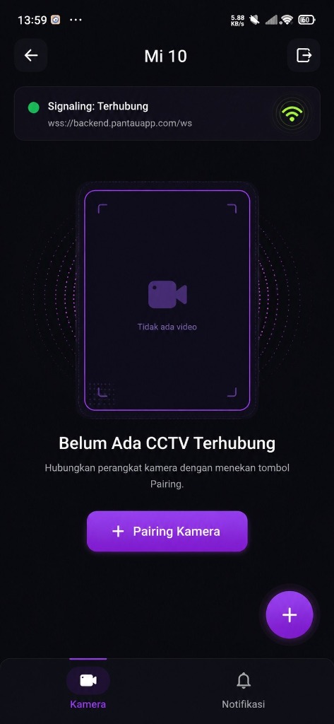 Pantau CCTV Live View Screen